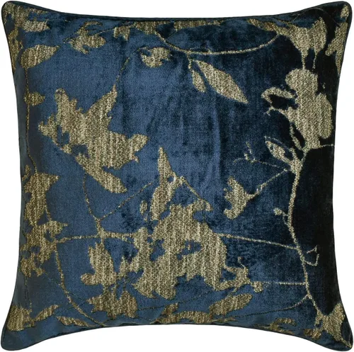 Vista 176 de The HomeCentric Funda de almohada con cremallera, funda de cojín azul de 12 x 12 pulgadas, funda de cojín de algodón bordado para sofá, diseño