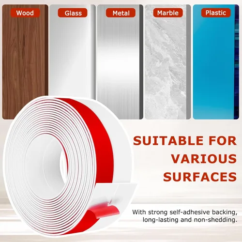 Vista 5 de Burlete autoadhesivo para puerta, tapón flexible para puerta de ducha, sello inferior de silicona para ventanas corredizas de vidrio y espacios