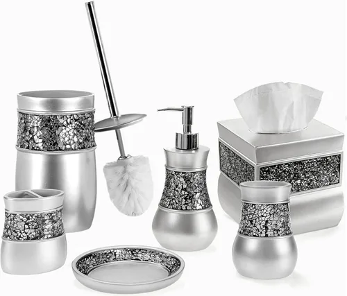 Vista 19 de Creative Scents juego de accesorios de lujo para baño, 4 piezas