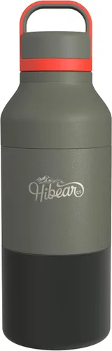 Vista 2 de HIBEAR Frasco de Aventura Todo el Día de 32 oz - Como se Vio en Shark Tank - La Multiherramienta Aislada de Botellas de Bebidas - Vertido Artesanal