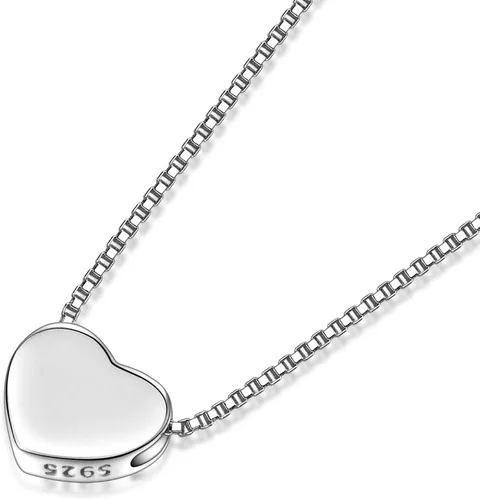 Vista 9 de Candyfancy Collar con colgante de corazón de plata de ley 925 para mujer cadena de caja de 180in Metal