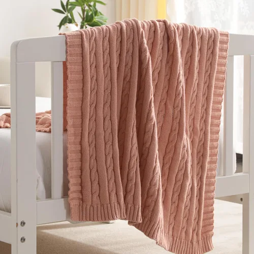 Vista 14 de NTBAY Manta de punto de cable 100% algodón puro para niño pequeño, súper suave, cálida y transpirable, 30x40, manta para bebé para cuna, cochecito
