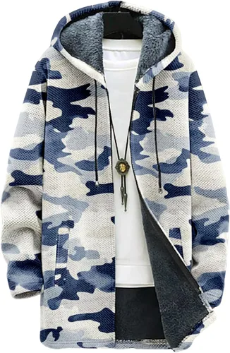 Vista 10 de BIVENANT Sudaderas con capucha con cremallera para hombre, cárdigan con capucha a rayas, sudaderas con capucha de camuflaje, abrigos de moda