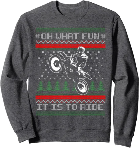 Vista 5 de Funny Motocross feo Navidad suéteres sudadera
