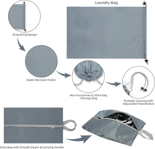 Vista 6 de YYDSLEE Cubos de embalaje de compresión para viaje, bolsas organizadoras de maleta, bolsas de viaje expandibles, organizador para equipaje, bolsas