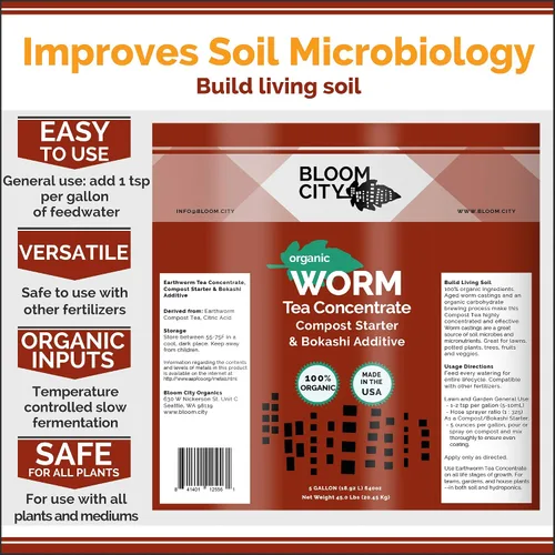 Vista 3 de Bloom City concentrado de té de lombrices orgánico y compost y potenciador Bokashi, 1/2 pinta (8 oz)