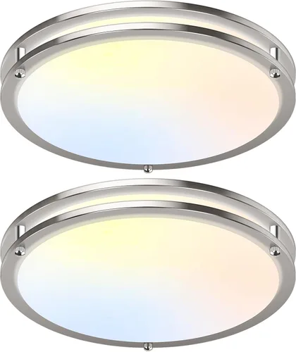 Vista 34 de Luces de Techo LED de 12 Pulgadas 36W, 2700K/3000K/4000K/5000K/6500K Ajustables de Montaje Empotrado, 3200LM Súper Brillantes Regulables Accesorio