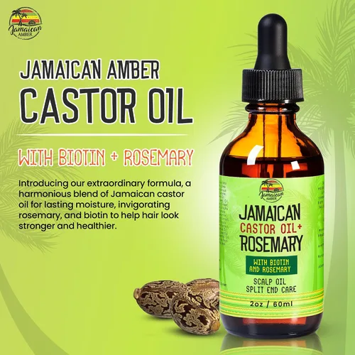 Vista 2 de JAMAICAN Ambre Aceite de ricino negro orgánico – 2 fl oz – Para la fuerza del cabello, cuero cabelludo, aceite de masaje corporal y cejas