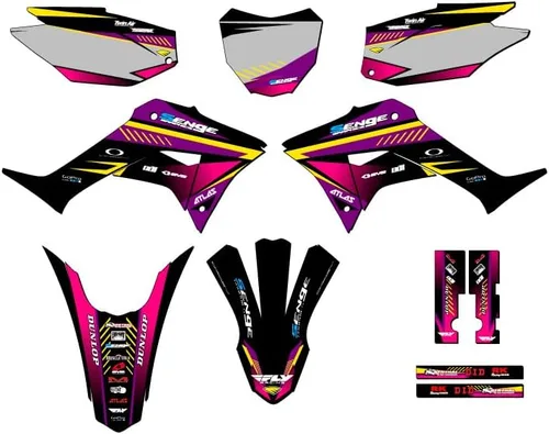 Vista 10 de Kit de base gráfica CRF 250 F Surge Black Senge 2019-2025 compatible con Honda