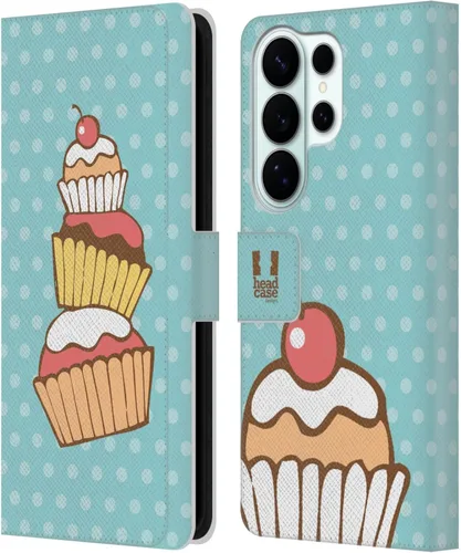 Vista 254 de Head Case Designs Assortment Cupcakes Happiness Leather Wallet Case Compatible with Samsung Galaxy A07 4G Surtido