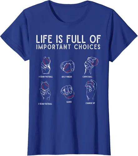 Vista 59 de Tipos de béisbol Pitches Life Choices Jugador Camiseta