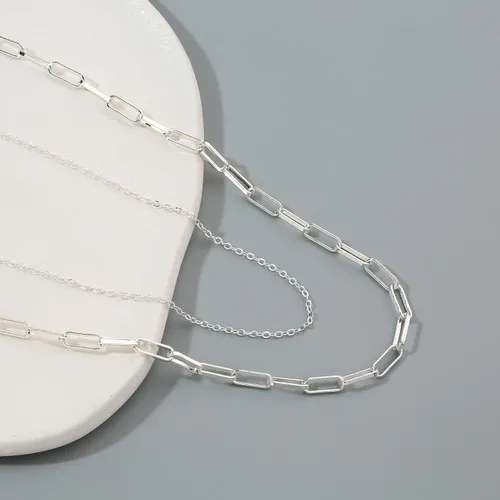 Vista 59 de Collares en capas para mujer, chapados en plata, delicada cuerda torcida de serpiente, delicado collar en capas, gargantilla de diferentes