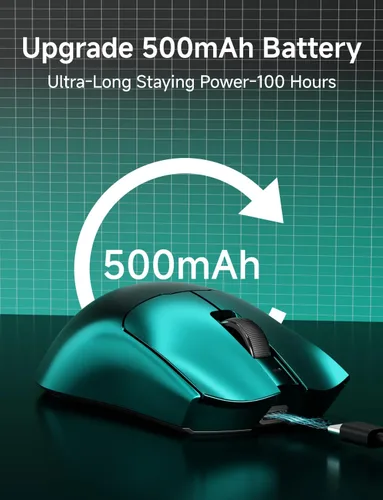 Vista 6 de S9 Max Ratón Inalámbrico para Juegos, Ratón Ergonómico para Computadora de 59G, Tres Modos, 8K Polling, 26K DPI, Sensor Óptico PAW3395, Interruptor