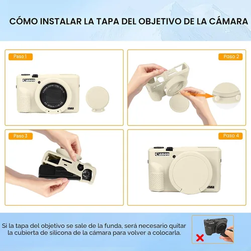 Vista 4 de Funda G7X Mark III, Funda Protectora para Cámara Digital Canon Powershot G7X Mark III, Funda de Silicona con Cubierta de Lente Extraíble, Funda