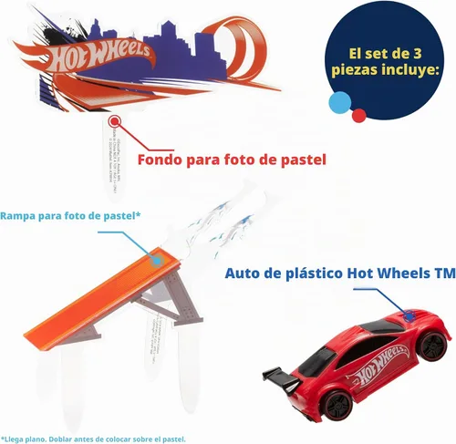 Vista 4 de Hot Wheels™ - Decoración para tartas de coche de velocidad suprema Juego