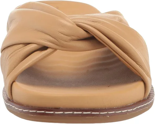 Vista 2 de Sperry Sandalia plana con correa cruzada dorada para mujer, Oro