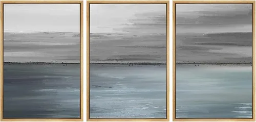 Vista 55 de SIGNWIN Lienzo enmarcado para pared, juego de arte sereno de pantanos con humedales verdes e ilustraciones de agua tranquila, arte moderno