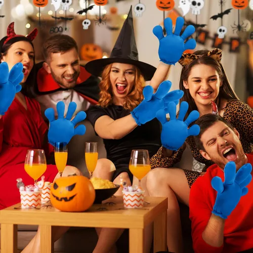 Vista 23 de Geyoga 2 pares de guantes grandes de disfraz de manos de dibujos animados, guantes de Halloween para fiestas, cumpleaños, juegos de rol, disfraces