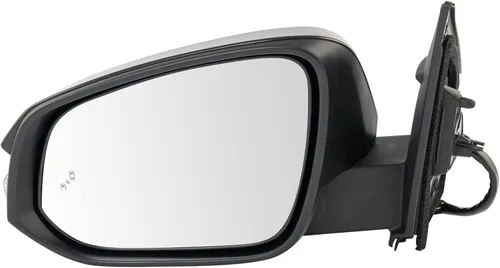 Vista 183 de TRQ Espejo plegable con calefacción eléctrica del lado del conductor con indicador de punto ciego pintura a juego negro liso compatible con Kia