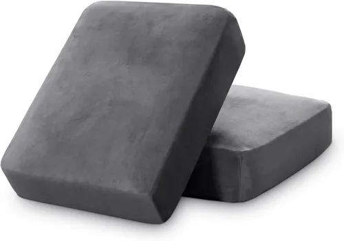 Vista 73 de PrinceDeco Fundas de cojín para sofá, funda elástica y lavable, funda de cojín ajustable de tela de terciopelo antideslizante, protector de muebles