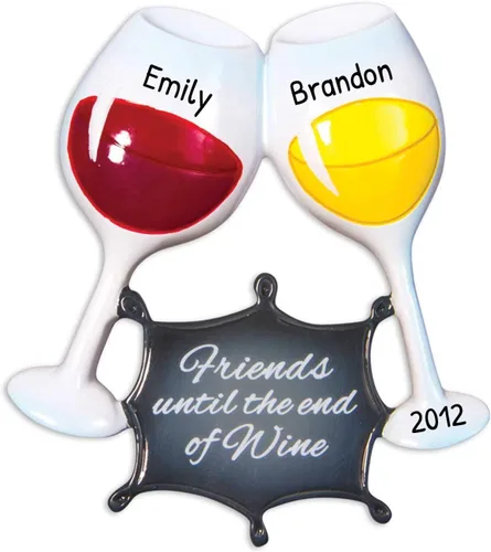 Vista 7 de Adorno personalizado en 3D de nuestra primera Navidad 2025 Adornos personalizados de muñeco de nieve para parejas, amantes del vino, adorno