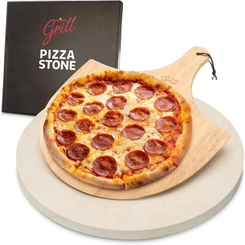 Vista 9 de Hans Grill Piedra circular para pizza, piedra de cordierita de 15 pulgadas