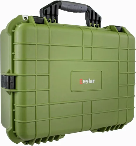 Vista 4 de Eylar - Maletín protector para cámara grande de 51 cm, resistente al agua y a los golpes, con espuma, color verde