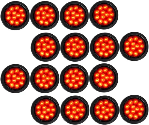 Vista 46 de Kit de tapones de cableado con cubierta de hule para luz trasera LED redonda de 4", 12 ledes, para RV, camioneta