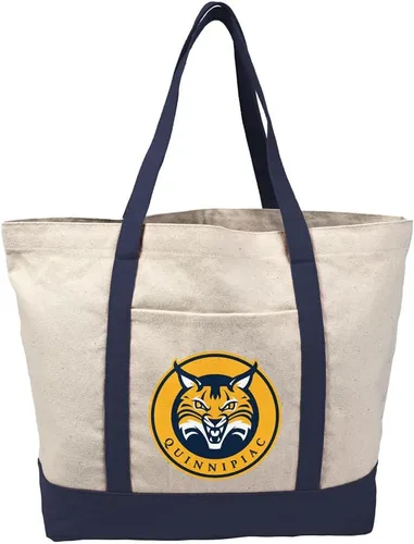 Vista 112 de Campus Lab Bolsa de lona con logotipo primario colegiado con bolsillo externo, bolsa de hombro reutilizable para ir de compras, playa Águilas A&m