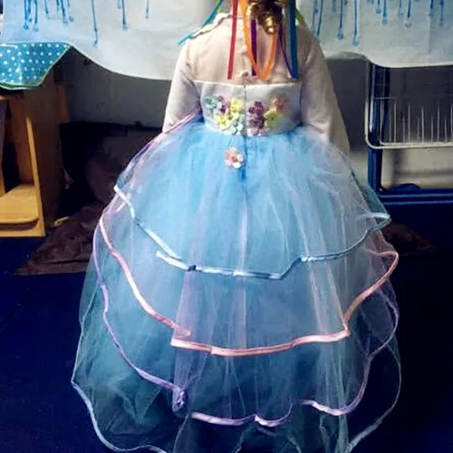 Vista 6 de TTYAOVO Vestido largo de tul de princesa para niña disfraz de unicornio con flores