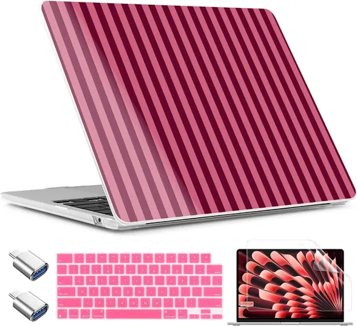 Vista 30 de TWOLSKOO Funda para MacBook Air de 15 pulgadas 2025 2024 2023 Release M4 A3241 M3 A3114 M2 A2941, carcasa rígida de plástico, protector de pantalla