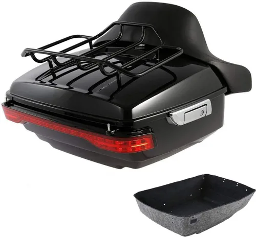 Vista 19 de TCMT King Tour Pack Portaequipajes de moto, diseñado para modelos Harley Davidson Touring 2014-2020