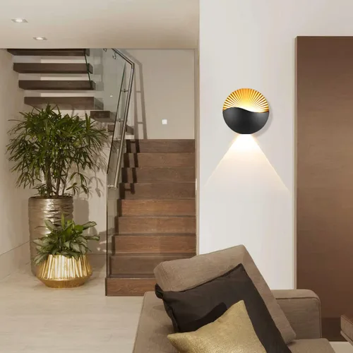 Vista 6 de XEYOU Aplique de pared moderno de 12 W, lámpara de pared LED impermeable IP65 de aluminio para interiores, montaje en pared, lámpara LED