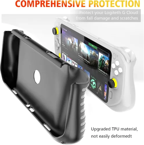 Vista 4 de Funda de transporte de TPU suave de repuesto para Logitech G Cloud Gaming Handheld (negro)