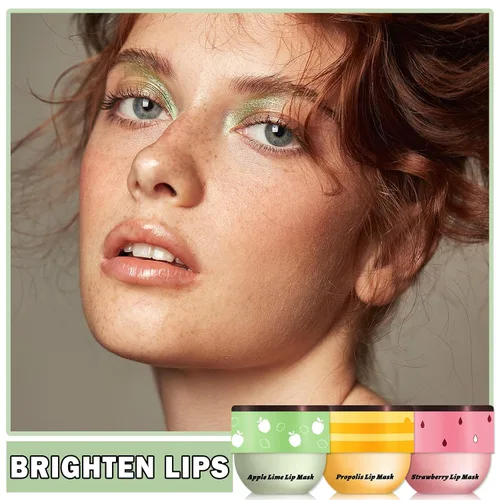 Vista 7 de 3 piezas de bálsamo labial de abeja, pote de miel, miel fresa manzana, mascarilla labial para dormir, bálsamo labial de abeja hidratante sedoso