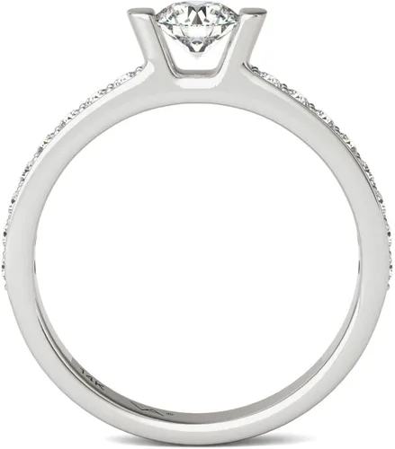Vista 3 de Vaarya Anillo de compromiso de oro blanco de 14 quilates con diamantes 23 quilates totales certificado AGS GHSI2-I1