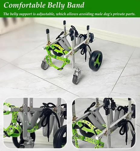 Vista 5 de Dog Wheelchair Light Weight Dog Wheelchair for Back Legs, 4 Wheel Pet Wheelchair Cart for Hind Limb Weakness Doggie, Support Leg and Belly Dog