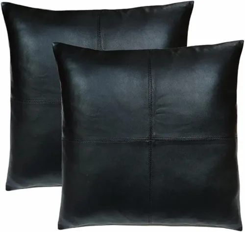 Vista 126 de Funda de almohada de piel de cordero – Funda de cojín decorativa para sofá – Fundas para sala de estar y dormitorio, 22 x 22 pulgadas – Paquete de 2