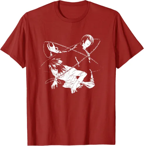 Vista 3 de Death Note Camiseta de anime Light and L Chains Negro