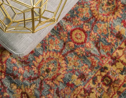 Vista 5 de Unique Loom - Alfombra de la colección Edinburgh - Monroe (2 x 6 pies 1 pulgada, pasillo, azul/marrón)