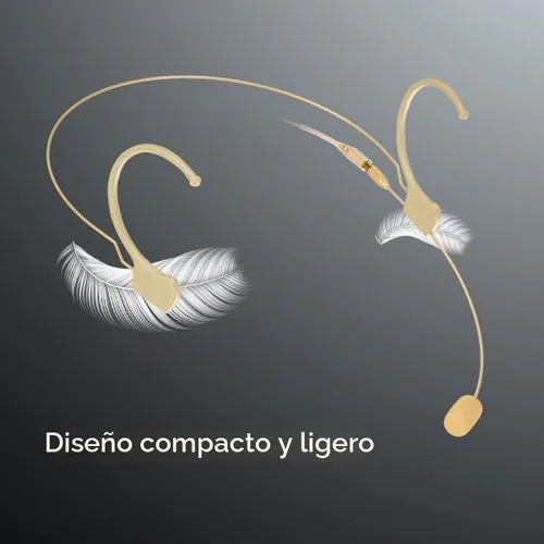 Vista 3 de KIMAFUN Auriculares/Micrófono de Diadema Profesional Earset Sobre la Oreja Colgante Micrófono Condensador Compatible con Sistema Inalámbrico