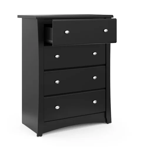Vista 3 de Storkcraft Crescent - Cómoda con 4 cajones (negro) – Certificado GREENGUARD Gold, cómoda fácil de combinar para guardería y dormitorio de niños