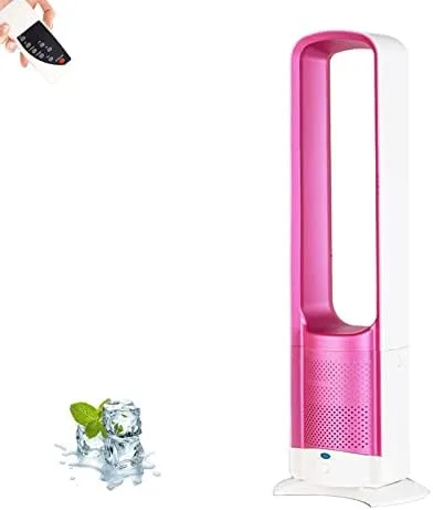 Vista 10 de Ventilador de torre oscilante portátil de 32 pulgadas, enfriamiento silencioso sin aspas con control remoto y temporizador, ventilador de pedestal