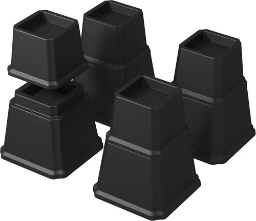 Vista 16 de Elevadores de cama de 1 pulgada, resistentes, paquete de 4 elevadores de muebles de cama, elevadores de 1,500 libras para sofá y mesa, color blanco