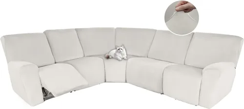 Vista 129 de HDCAXKJ Fundas de sofá seccional reclinable de terciopelo, cubierta de sofá seccional en forma de L, lavable, elástica, suave, para rincón