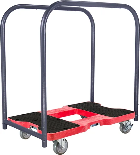 Vista 12 de Plataforma móvil Snap-Loc negra (EE.UU) con 1500 lb de capacidad, estructura de acero, ruedas de 4” y correa de sujeción opcional