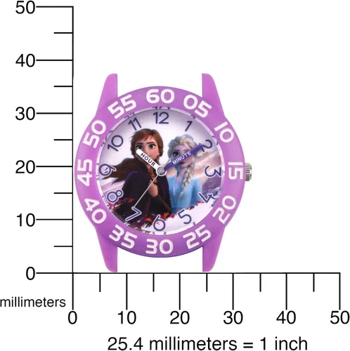 Vista 5 de Disney Frozen Kids' Plastic Time Teacher Analog Quartz Nylon Strap Watch