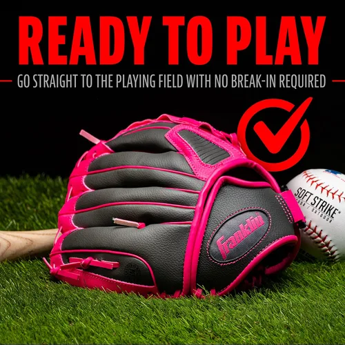 Vista 7 de Franklin Sports Guantes de béisbol para niños, guante de pelota RTP para niños + juego de pelotas, guantes de pelota para niños + niñas, niños +