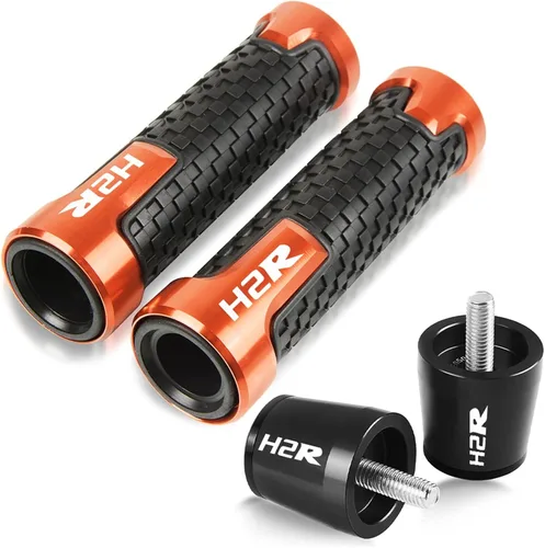 Vista 8 de Para Kawasaki H2 H2R 2015 2016 2017 2018 2019 motocicleta antideslizante manillar mano goma agarres manillar extremos tapa tapón 7/8 pulgadas 0.866
