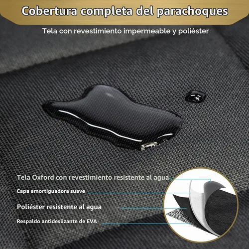 Vista 5 de F-color Funda para compartimiento de carga para SUV para perros - Forro de carga para mascotas impermeable con solapas laterales, cubierta de carga
